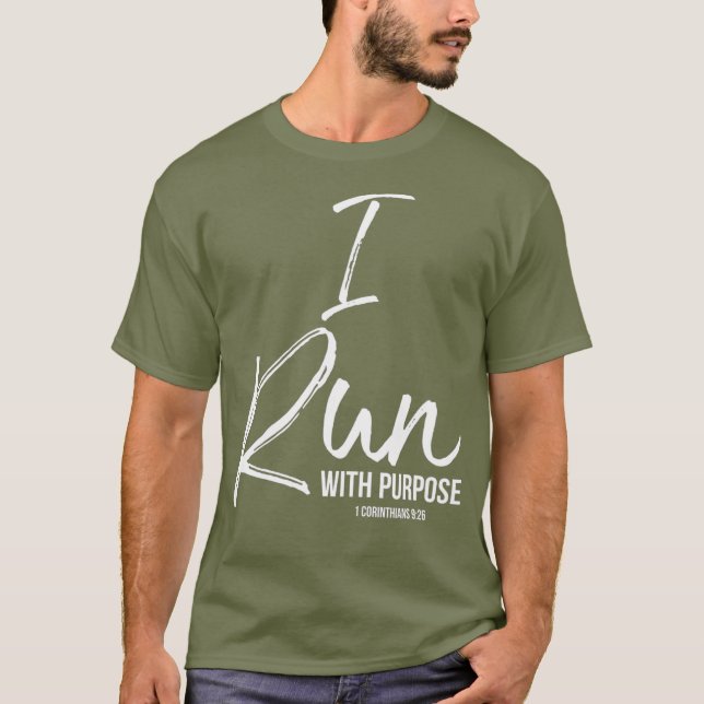 Christliches Running Geschenk für Läufer, mit dene T-Shirt (Vorderseite)