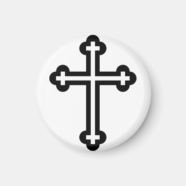 Christliches Schwarzes Kreuz Magnet (Vorne)