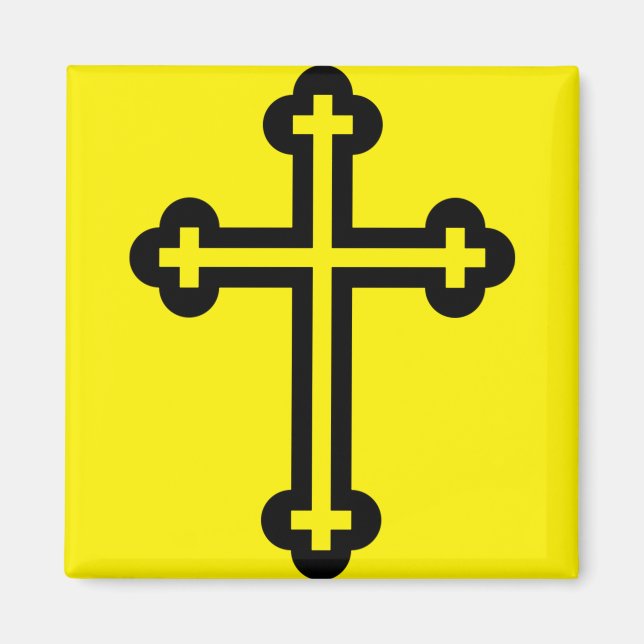 Christliches Schwarzes Kreuz Magnet (Vorne)
