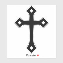 Christliches Schwarzes Kreuz Minimaler Kiss-Cut Vi