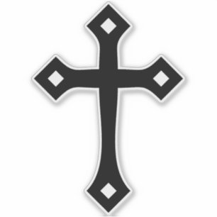 Christliches Schwarzes Kreuz Minimaler Kiss-Cut Vi Aufkleber