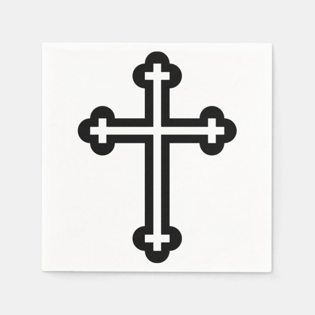 Christliches Schwarzes Kreuz Serviette (Vorderseite)