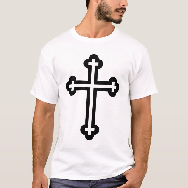 Christliches Schwarzes Kreuz T-Shirt (Vorderseite)