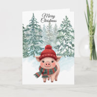 Christliches Schwein-Faltgrußkarte