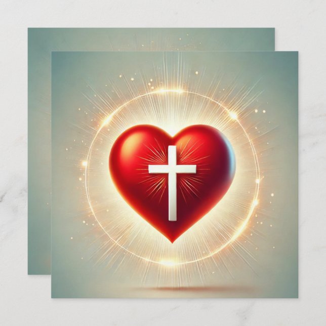 Christliches Scrapbook, druckbar, lebendig, rotes  Einladung (Vorne/Hinten)