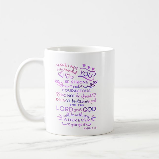 Christliches Scripture-Tassen-Bibel-Joshua-1:9 Kaffeetasse (Links)