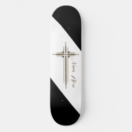 Christliches Skateboard geometrisches Kreuz Niemal