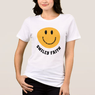 Christliches Smiley-Gesicht Smiley Glaube Freude d Tri-Blend Shirt