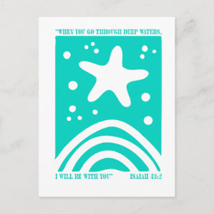 Christliches Sternfisch-Design, wenn du durch Tief Postkarte