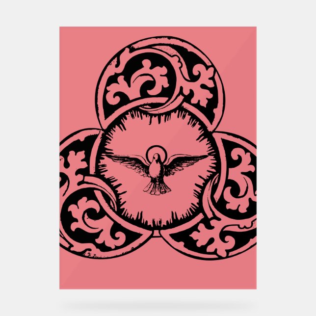 Christliches Symbol der Heiligen Geisttaube Acrylschild (Vorderseite)