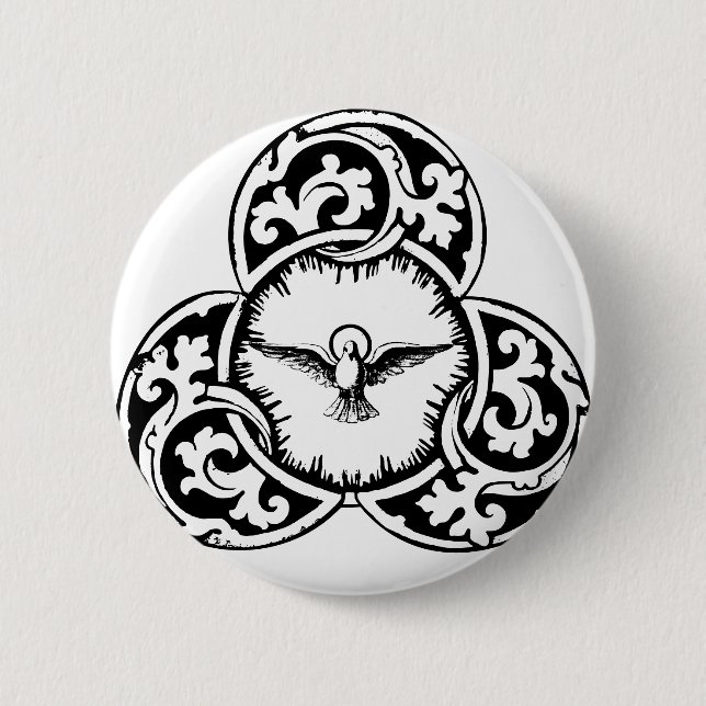 Christliches Symbol der Heiligen Geisttaube Button (Vorderseite)