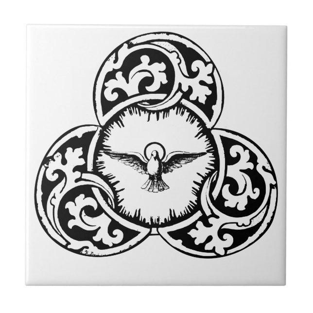 Christliches Symbol der Heiligen Geisttaube Fliese (Vorderseite)