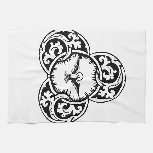 Christliches Symbol der Heiligen Geisttaube Geschirrtuch (Horizontal)