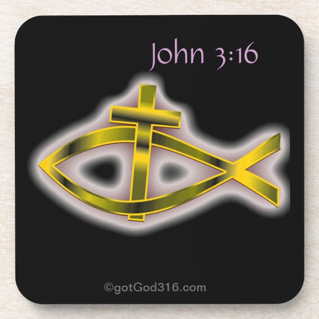 Christliches Symbol gotGod316.com Untersetzer (Vorderseite)