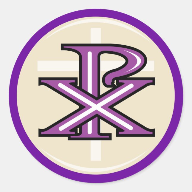 Christliches Symbol Runder Aufkleber (Vorderseite)