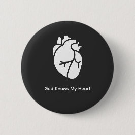 Christliches T-Shirt 'Gott kennt mein Herz' Button