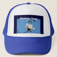Christliches Team! Baseball Cap Hat Blue Sky Blume