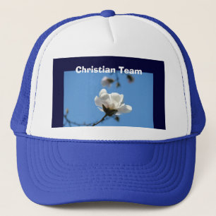 Christliches Team! Baseball Cap Hat Blue Sky Blume Truckerkappe