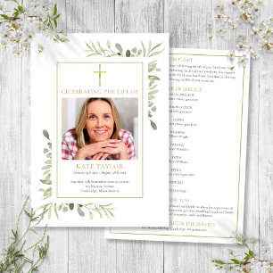 Christliches Trauerblatt mit Blumenschmuck zur Tra Einladung