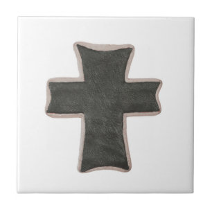 Christliches Trivet Cross-Image Lederdesign Fliese