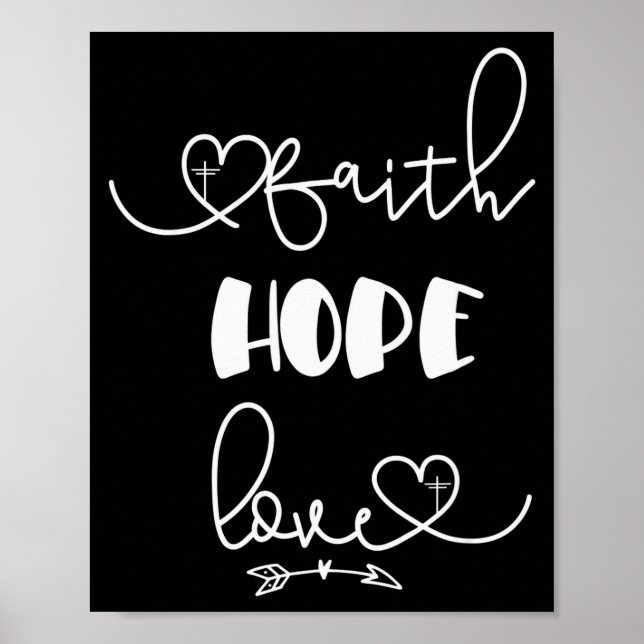 Christliches Valentinsgeschenk Rustikaler Glaube H Poster (Vorne)