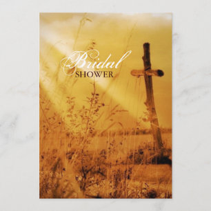 Christliches Vintages Landkreuz-Brautparty Einladung