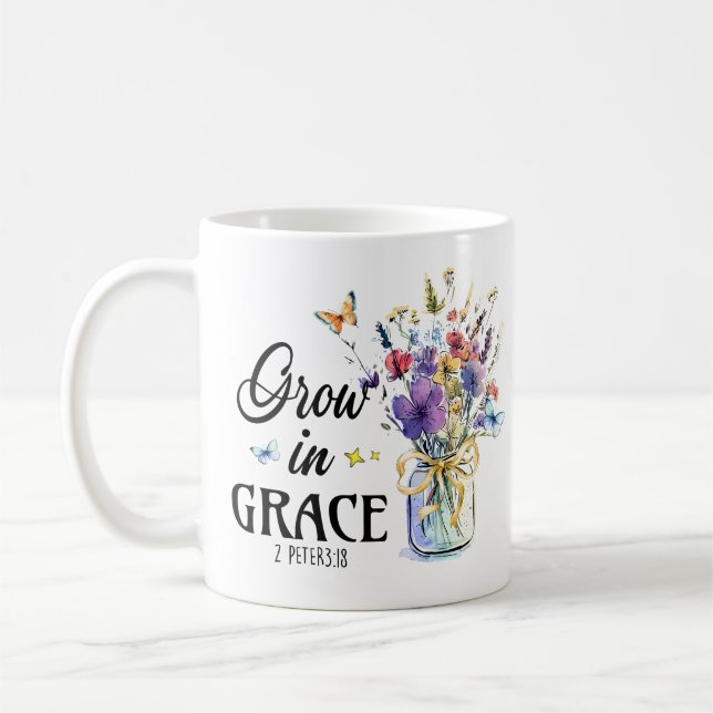 Christliches Wachstum in Grace 2Peter 3 : 18 Kaffeetasse (Links)