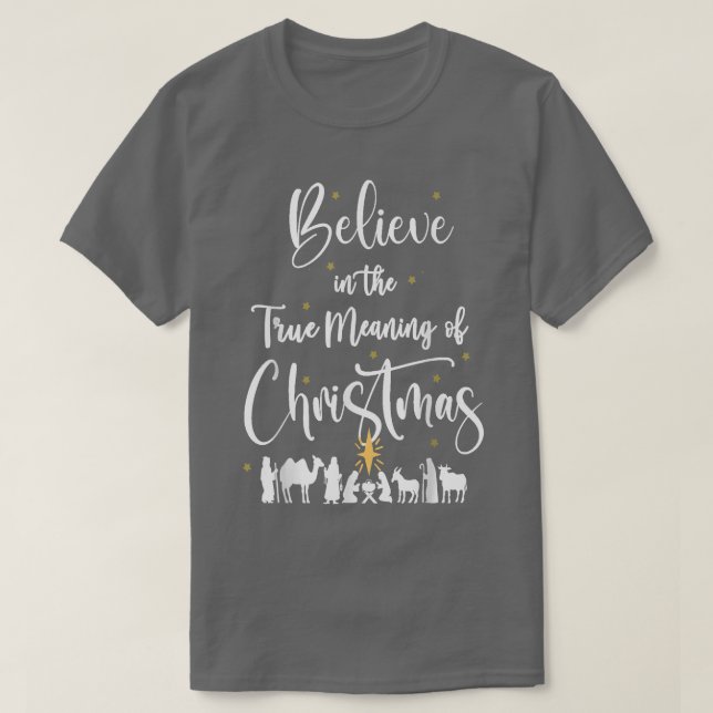Christliches Weihnachtskind Jesus Krippe T-Shirt (Design vorne)