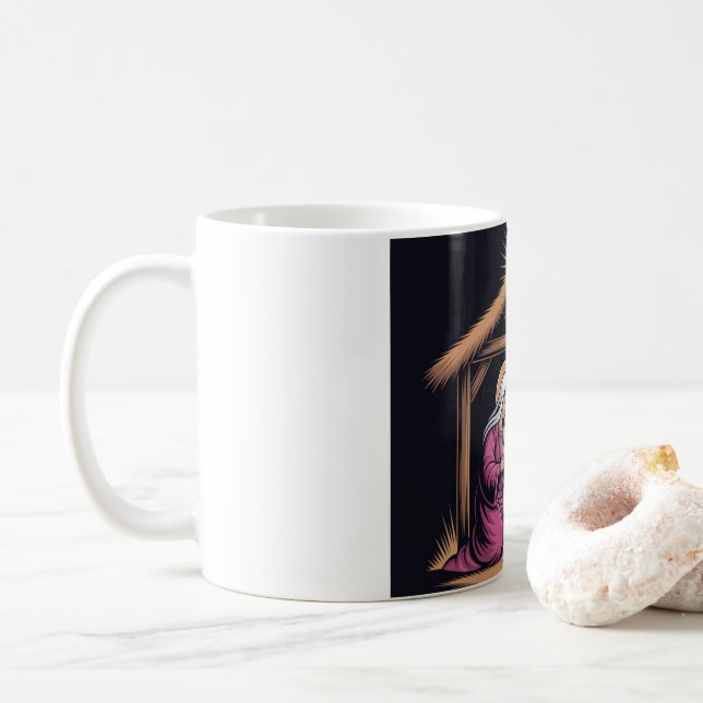 Christliches Weihnachtskreuz Inspirierender Kaffee Kaffeetasse (Mit Donut)