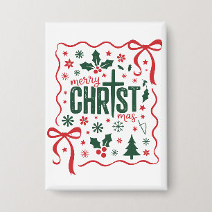 Christliches Weihnachtskreuz Zeichen Jesus Christu Button