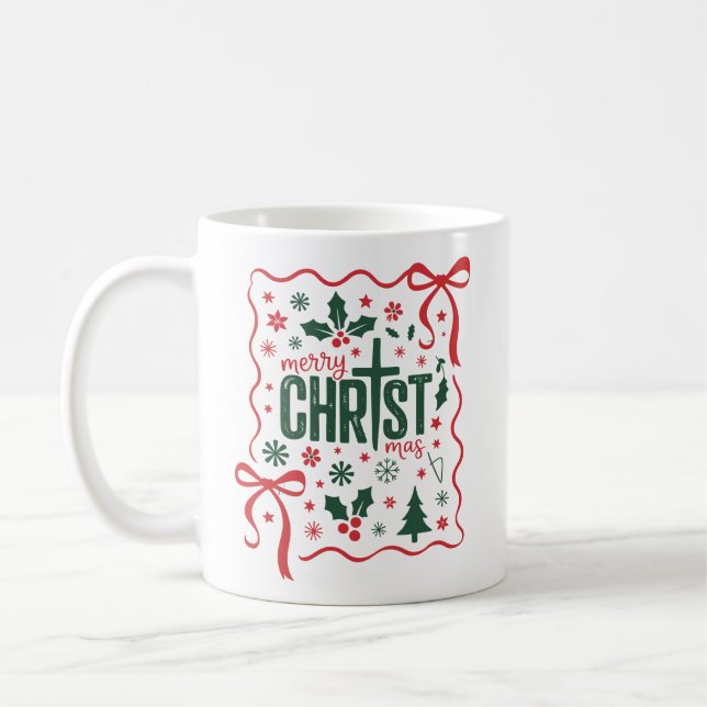 Christliches Weihnachtskreuz Zeichen Jesus Christu Kaffeetasse (Links)