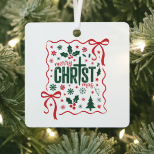 Christliches Weihnachtskreuz Zeichen Jesus Christu Ornament Aus Metall