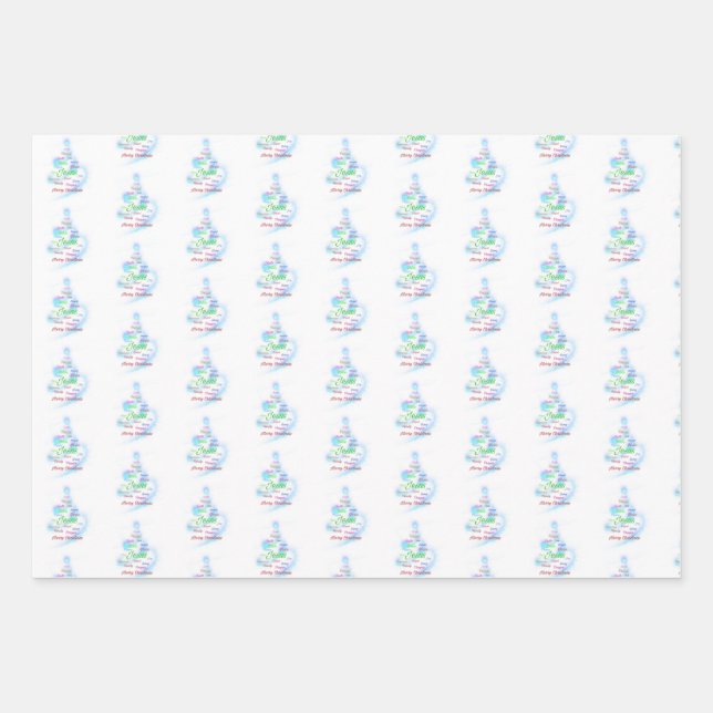 Christliches Weihnachtswackelpapier Geschenkpapier Set (Vorderseite)