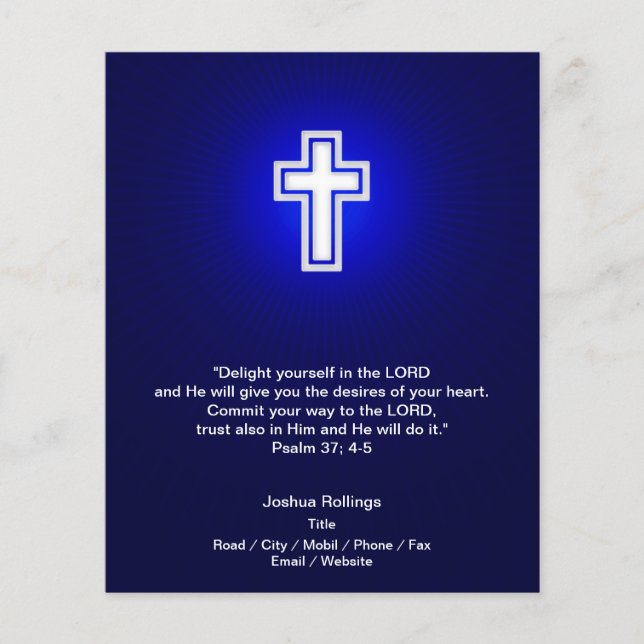 Christliches Weißes Kreuz auf marineblau Hintergru Flyer (Vorne)