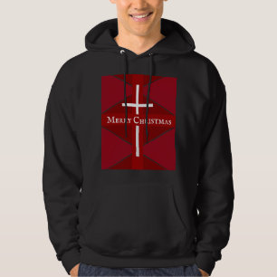 Christliches White Cross Christmas Red Hoodie