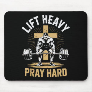 Christliches Workout für Männer Hebe Schweres Bete Mousepad