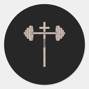 Christliches Workout Hantel Kreuz Hantel Gym Jesus Runder Aufkleber