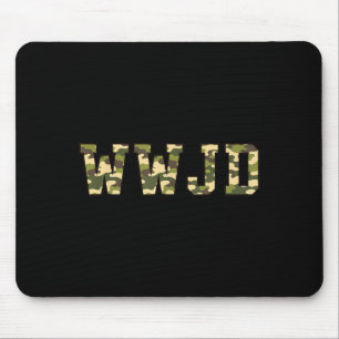Christliches Wwjd-Tarnmuster Jagd Glaube Mousepad