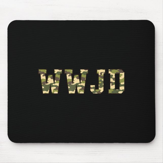 Christliches Wwjd-Tarnmuster Jagd Glaube  Mousepad (Vorne)