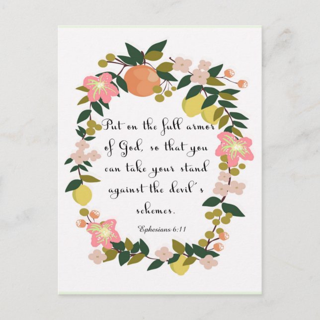 Christliches Zitat Art - Ephesianer 6:11 Postkarte (Vorderseite)