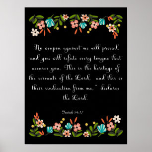 Christliches Zitat Art - Isaiah 54:17 Poster