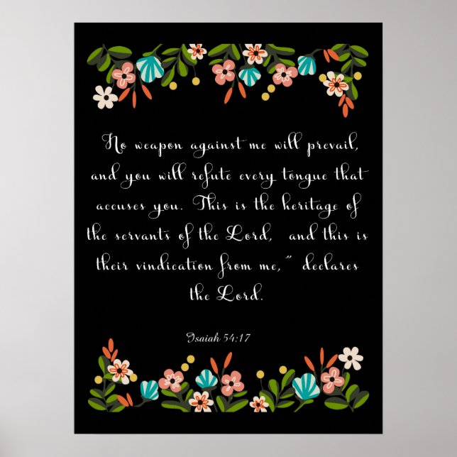 Christliches Zitat Art - Isaiah 54:17 Poster (Vorne)
