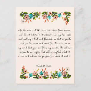 Christliches Zitat Art - Isaiah 55:10-11 Postkarte