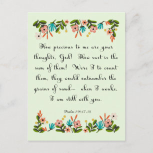 Christliches Zitat Art - Psalm 139: 17-18 Postkarte