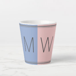 Christliches Zitat Blue Pink Monogram Milchtasse