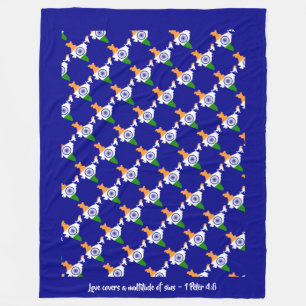 Christliches Zitat INDIA FLAG Fleecedecke