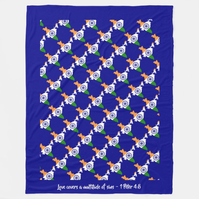 Christliches Zitat INDIA FLAG Fleecedecke (Vorderseite)