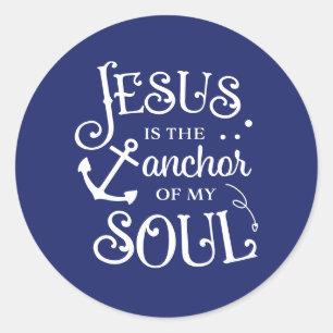 Christliches Zitat Jesus ist der Anker meines Soul Runder Aufkleber