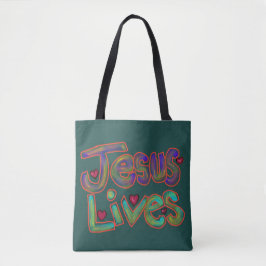 Christliches Zitat 'Jesus lebt' Grün 