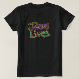 christliches Zitat "Jesus lebt" Ladys Black T-Shirt